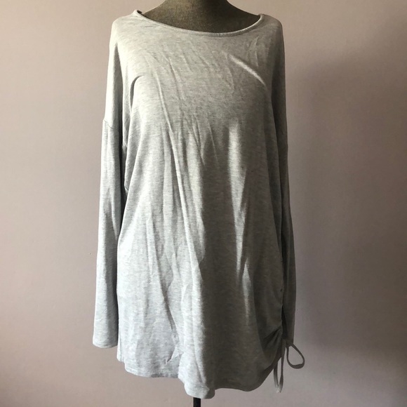 NWT Soyaconcept grey long sleeve tunic ruched - Picture 1 of 5